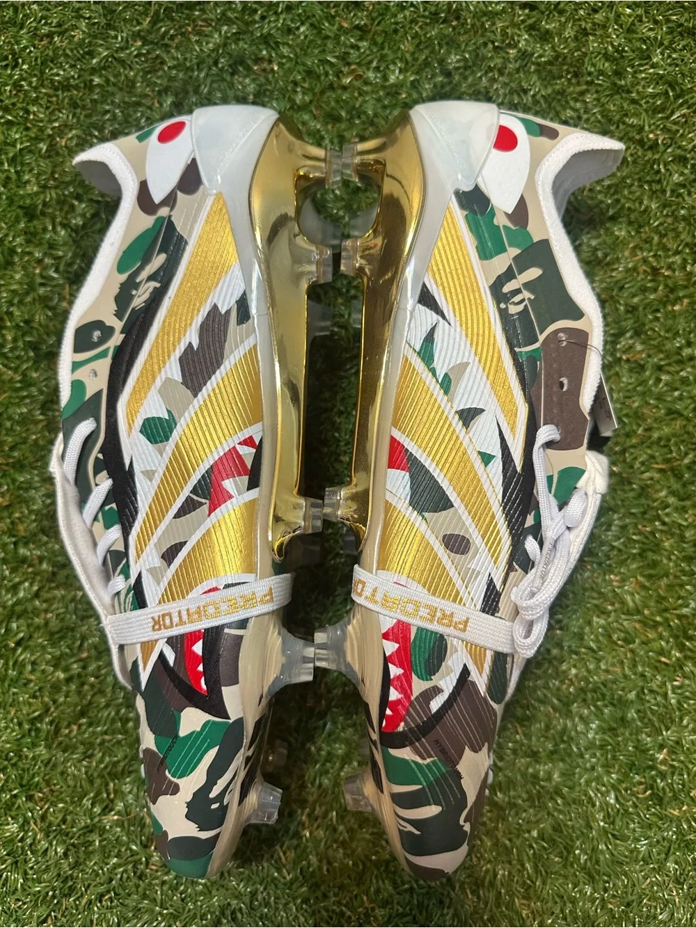 adidas BAPE Predators Elite FG Soccer Cleats - Green Camo/Gold